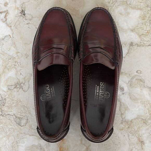 Sebago Classic Dan Leather Penny Loafers - Garnet - Picture 9 of 14